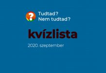 Kvízlista – 2020. szeptember Kvízlista - 2020. szeptember